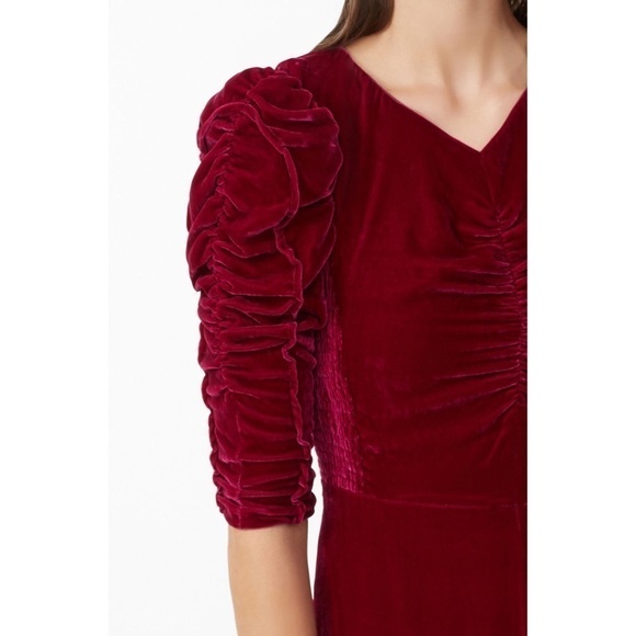 Rebecca Taylor Ruched Velvet Mini Dress - Picture 3 of 13
